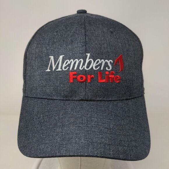 Members For Life American Red Cross Strapback Hat Gray One Size Embroidered - Picture 2 of 7